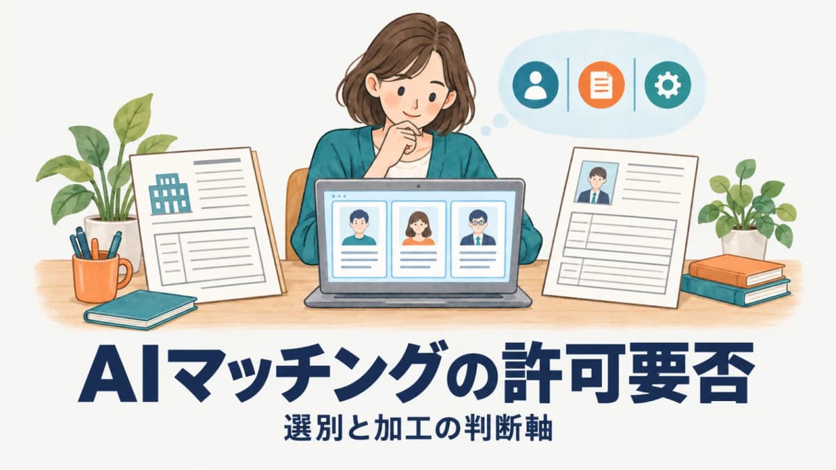 【2026年版】AIマッチングに職業紹介の許可は必要?選別・加工と検討事項